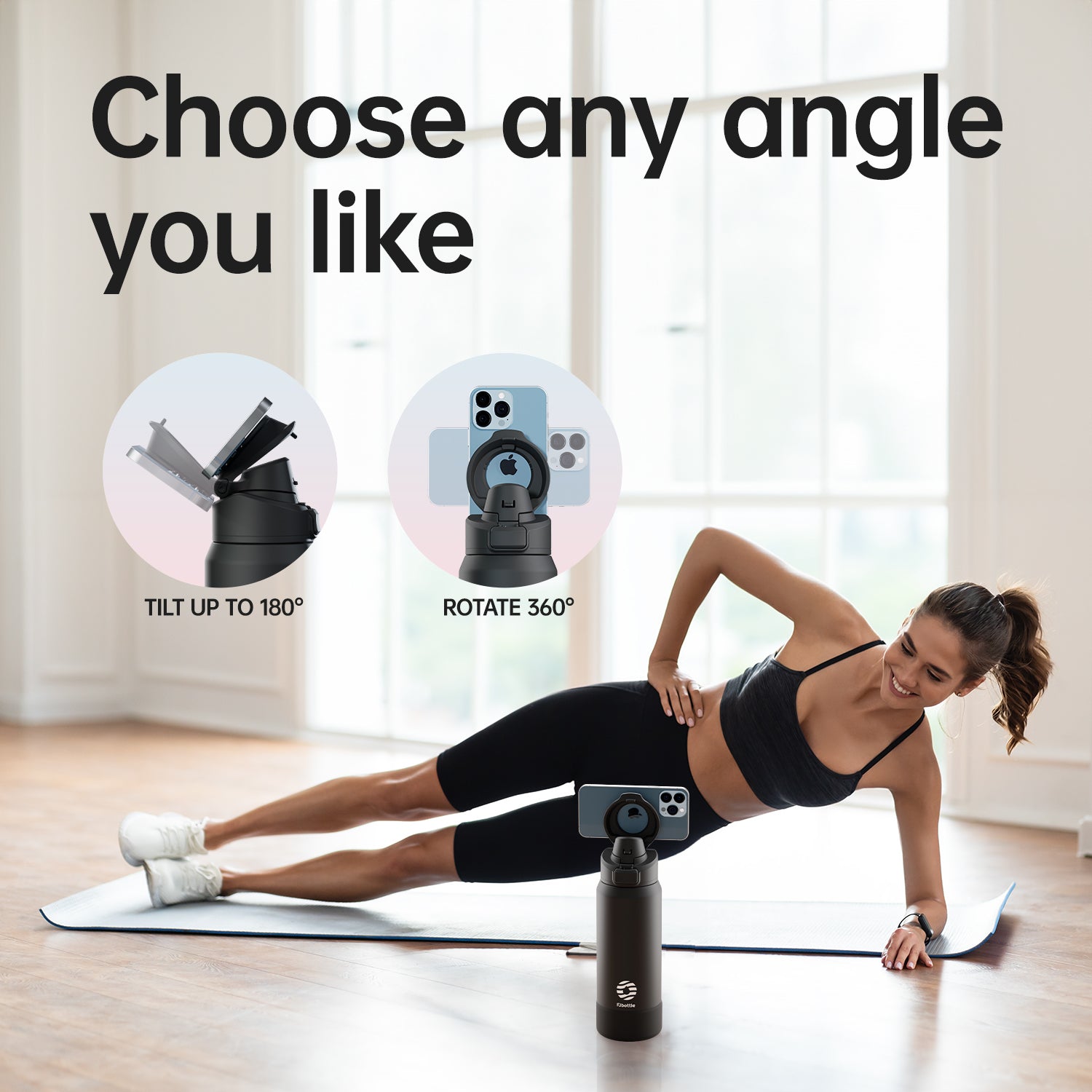 MagnoBottle - Water Bottle with Magnetic Phone Holder